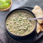 Methi matar malai curry in a bowl