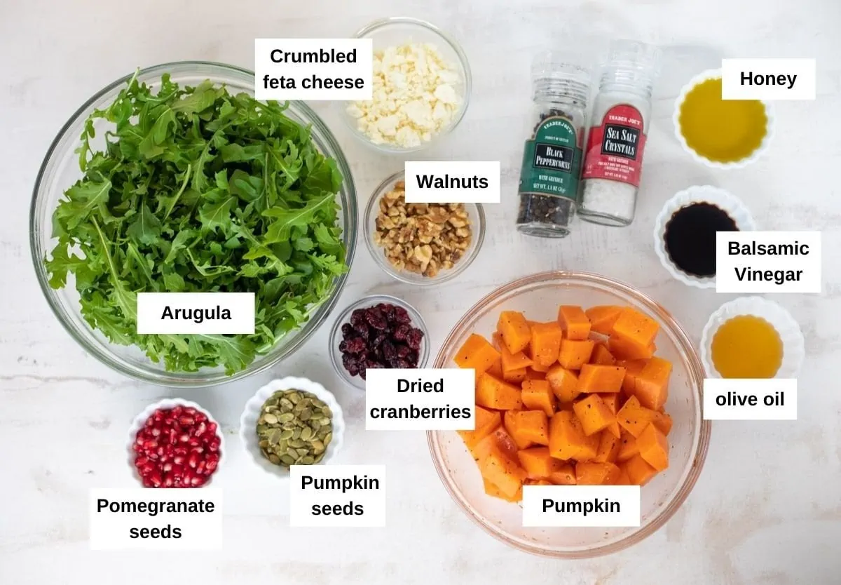 Ingredients needed to make Pumpkin salad