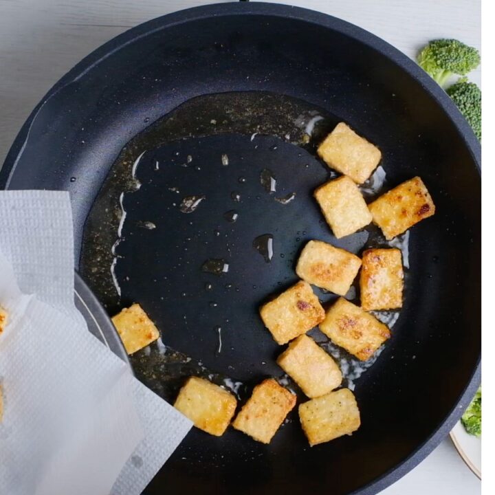 fried tofu in oil