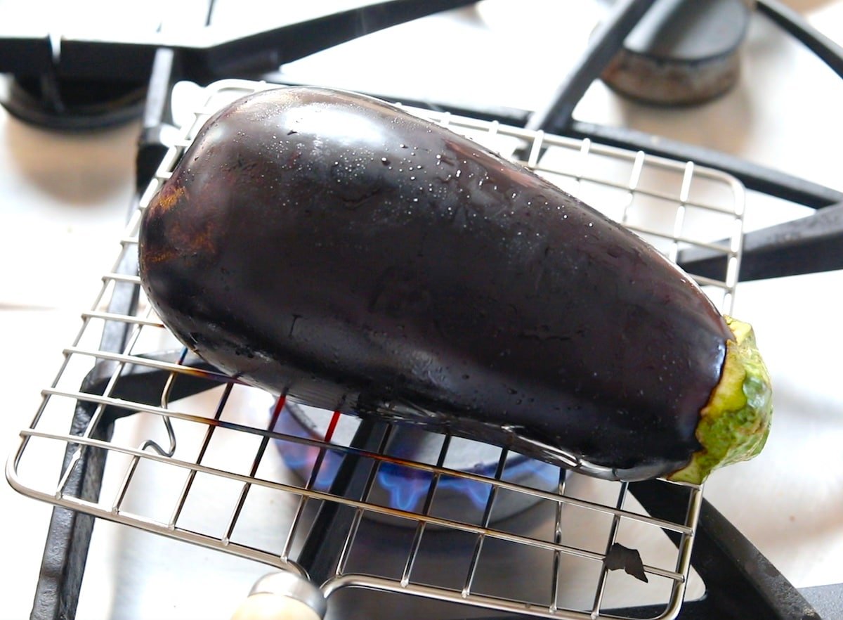roasting eggplant on stovetop