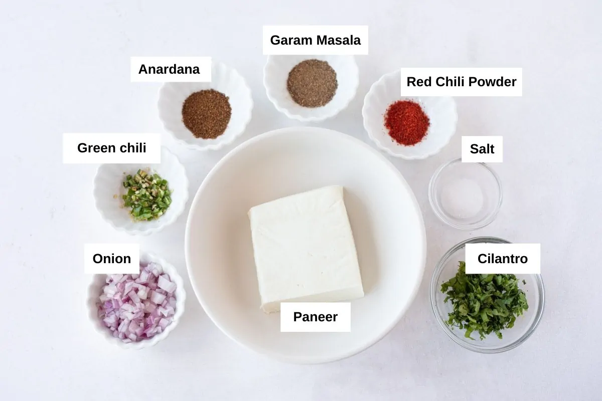 Ingredients for Paneer Paratha