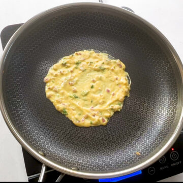 Spread batter on pan