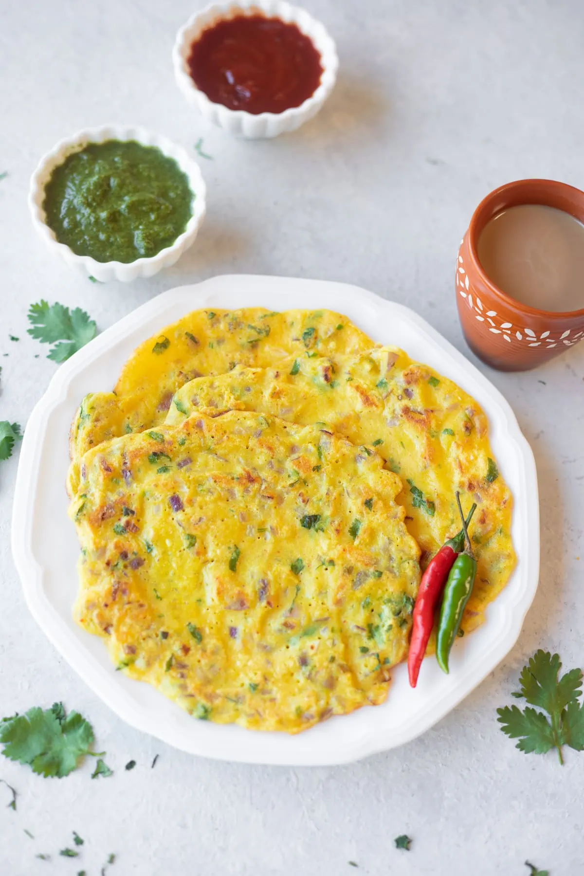 moong dal pudla chilla with green chillies