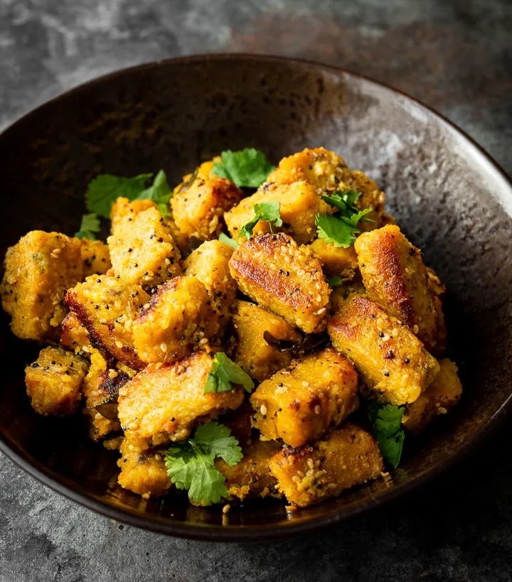 Gujarati muthiya served in a bowl. 