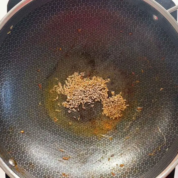 add cumin seeds to the oil