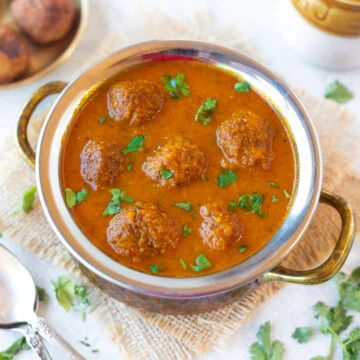 Lauki Kofta garnished with cilantro