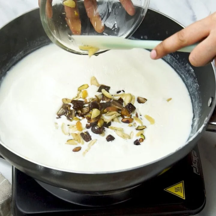 now add nuts to the pan