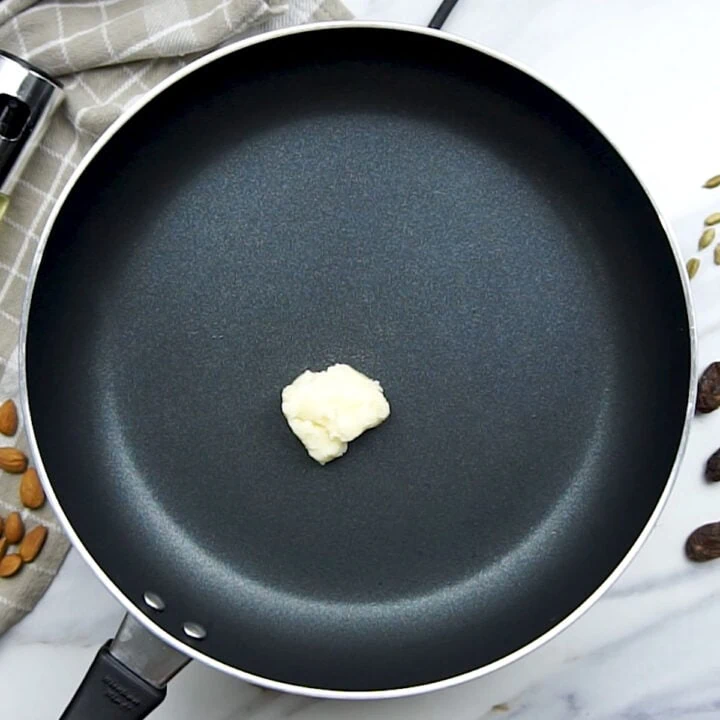add ghee to the pan