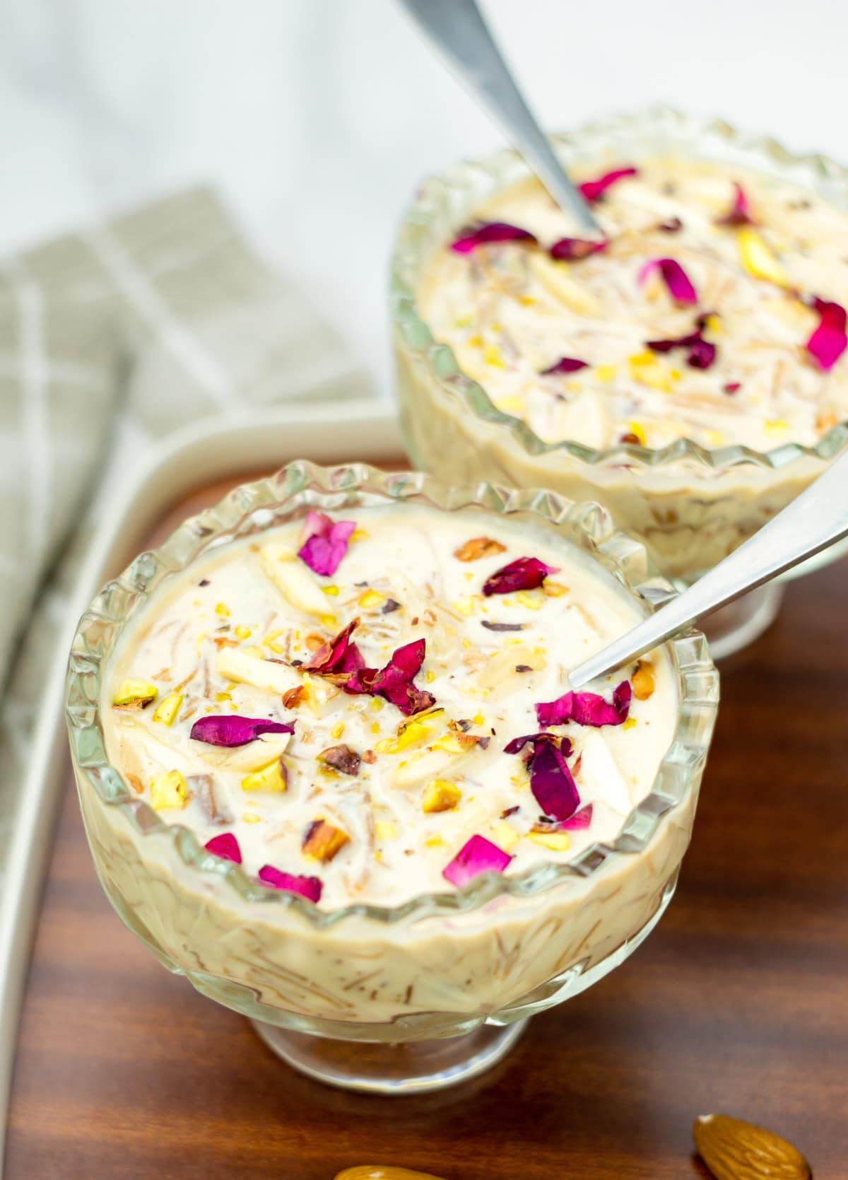 Sheer Khurma garnished with nuts