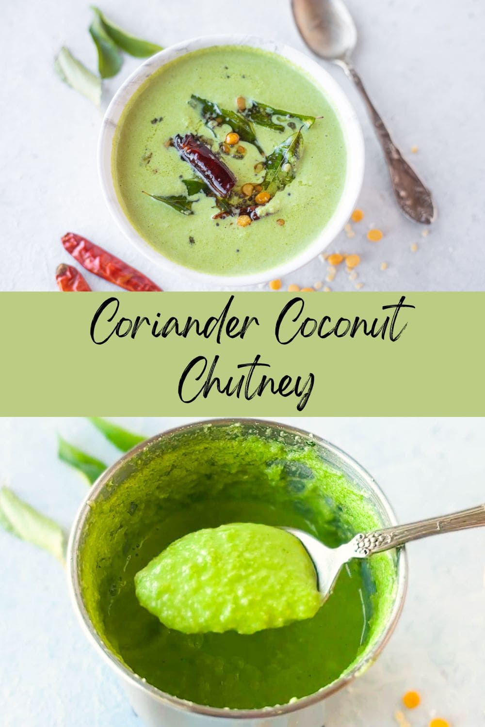 Coriander Coconut Chutney (Green Coconut Chutney) Piping Pot Curry