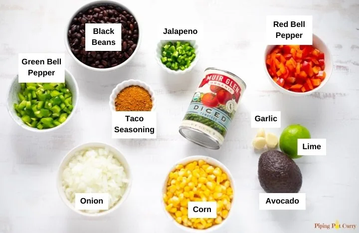 Instant Pot Vegetarian Taco Soup ingredients