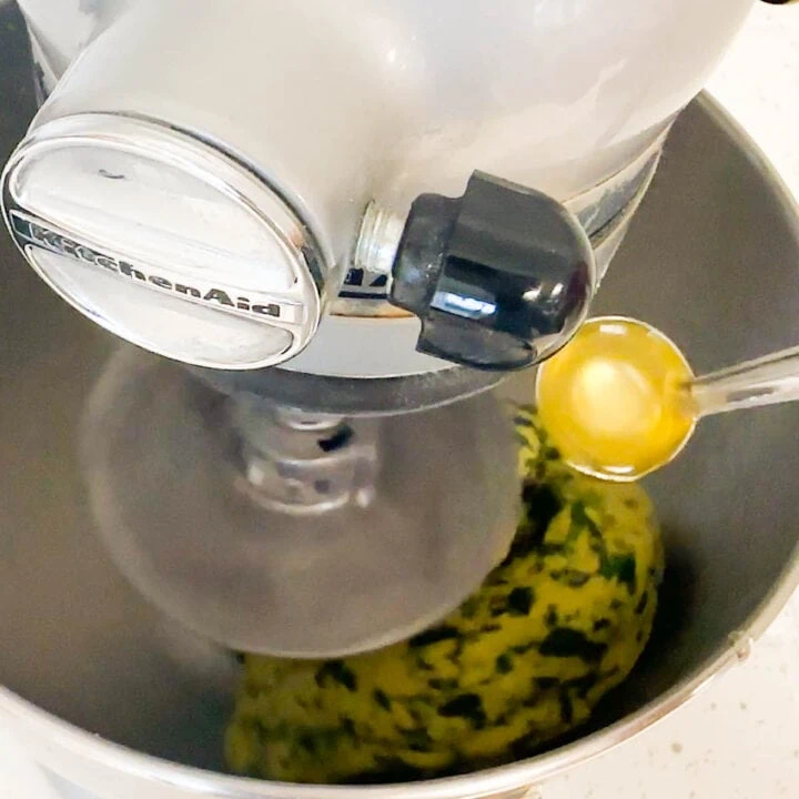 add ghee to the methi dough