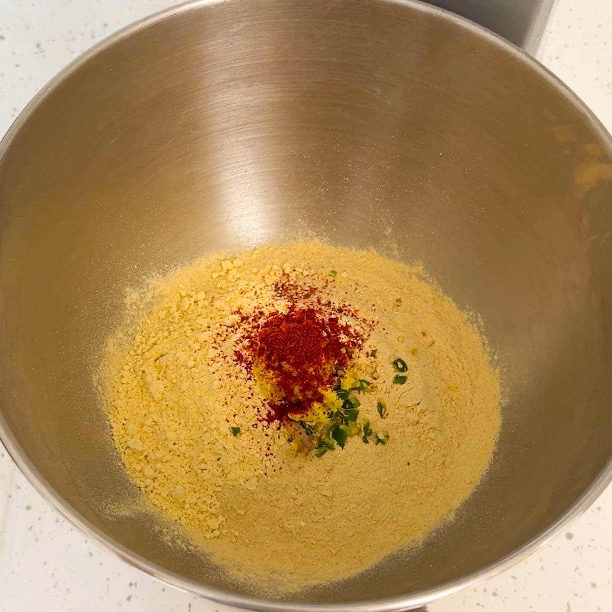 add Red Chili powder to the dough