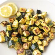 Air Fryer Zucchini with lemon on the side