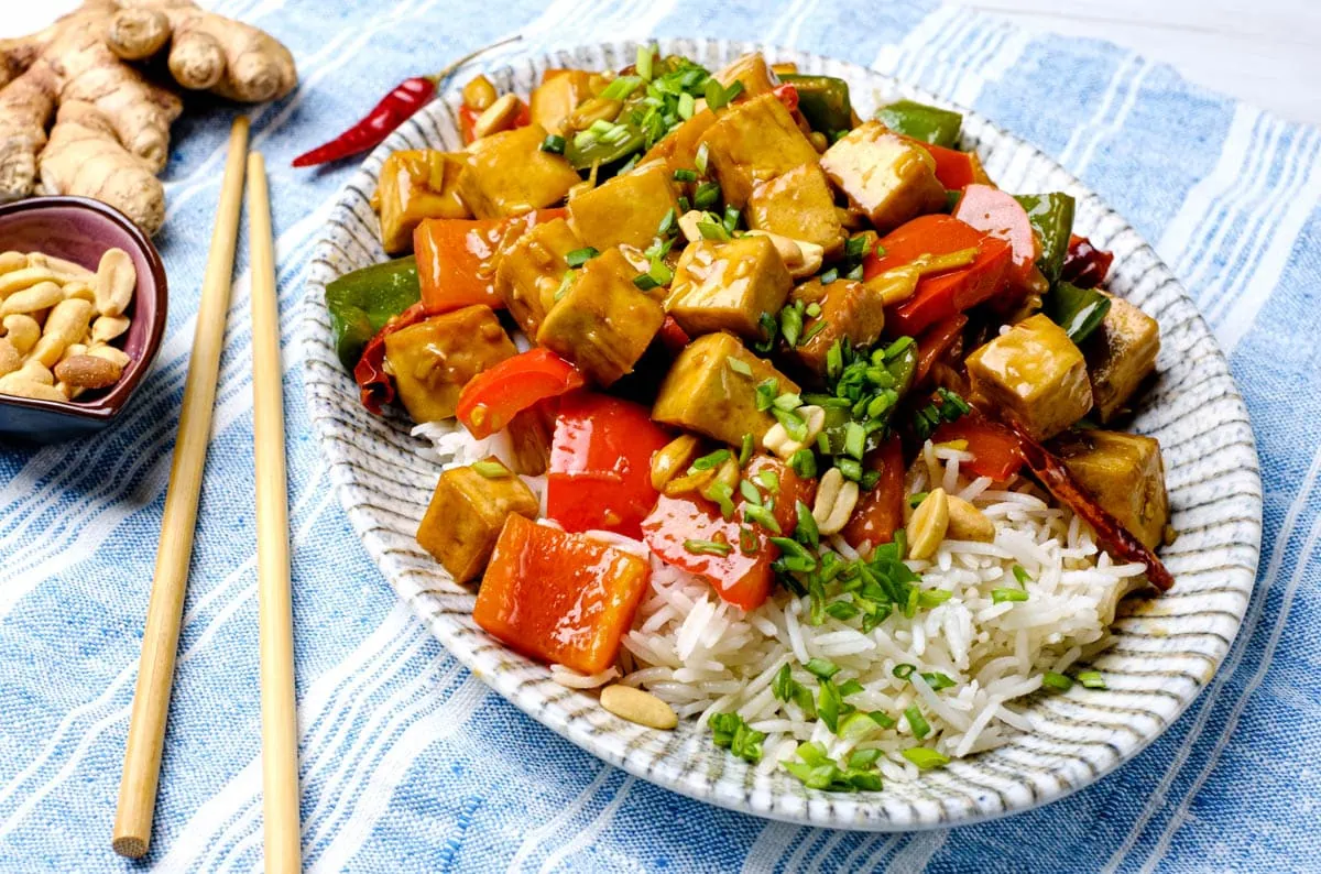 Kung Pao Tofu with rice