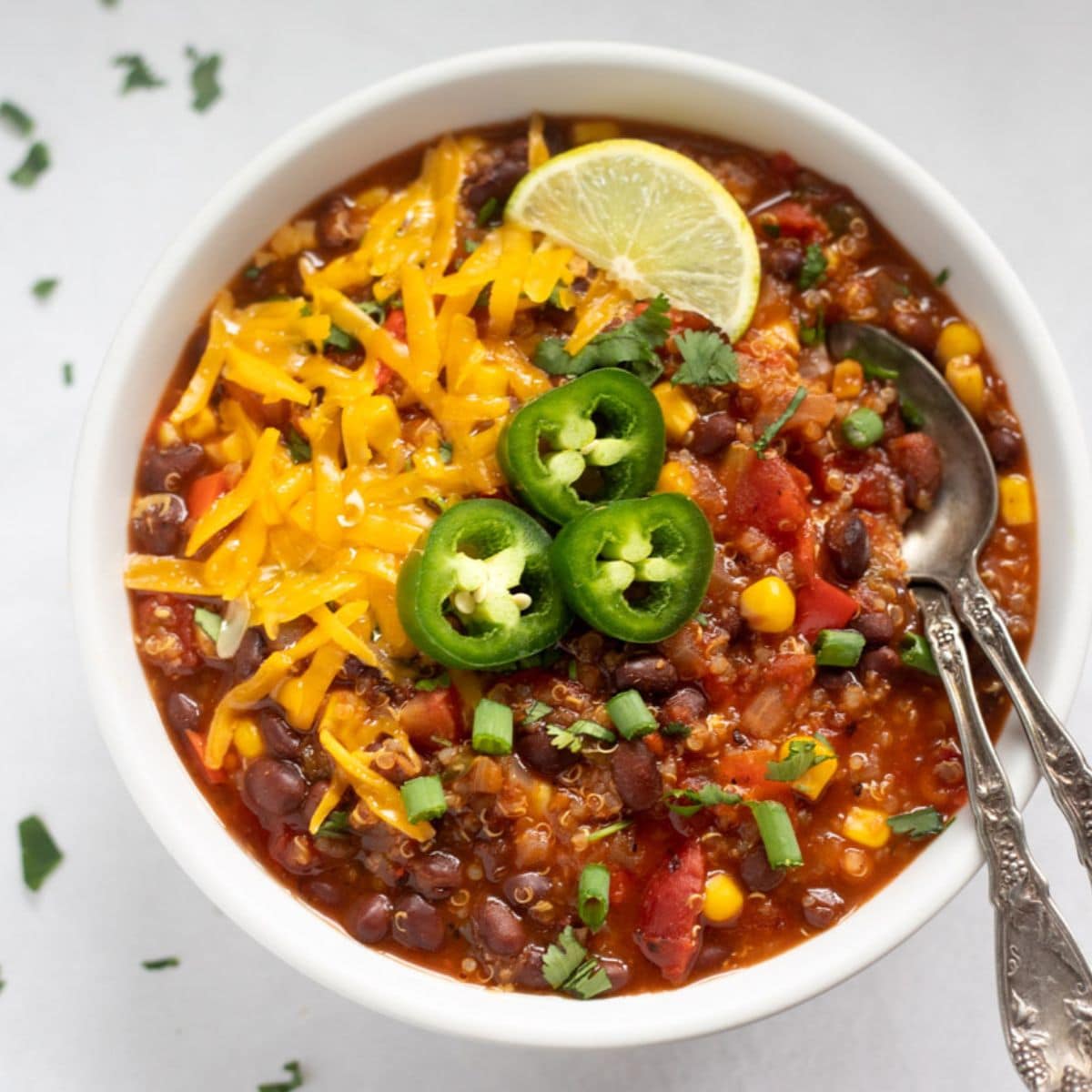 Easy Instant Pot Vegetarian Chili with Quinoa - Piping Pot Curry
