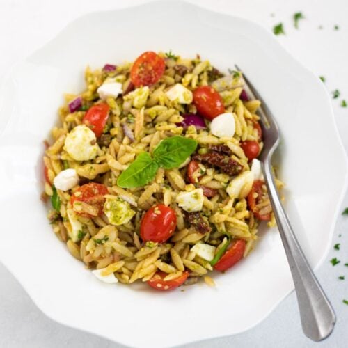 Pesto Orzo Salad - Piping Pot Curry
