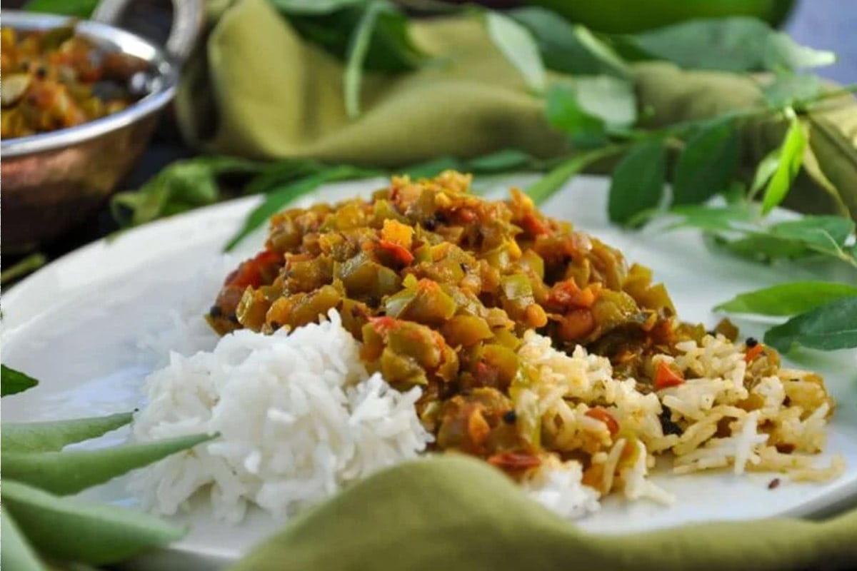 Capsicum Kura in a plate with rice