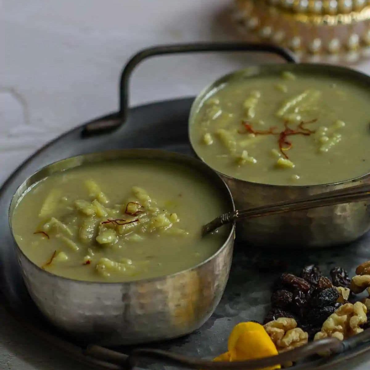 Sweet potato kheer in two bowls