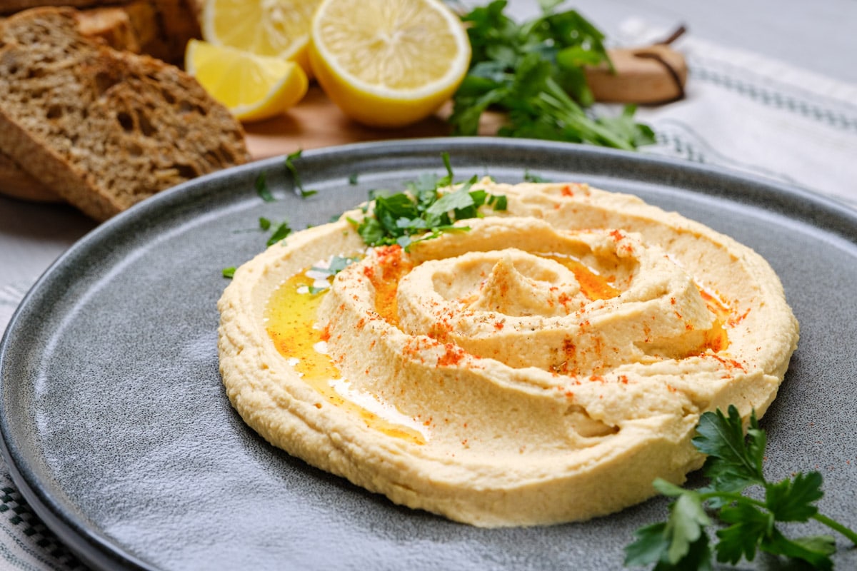 Instant Pot Hummus in a plate