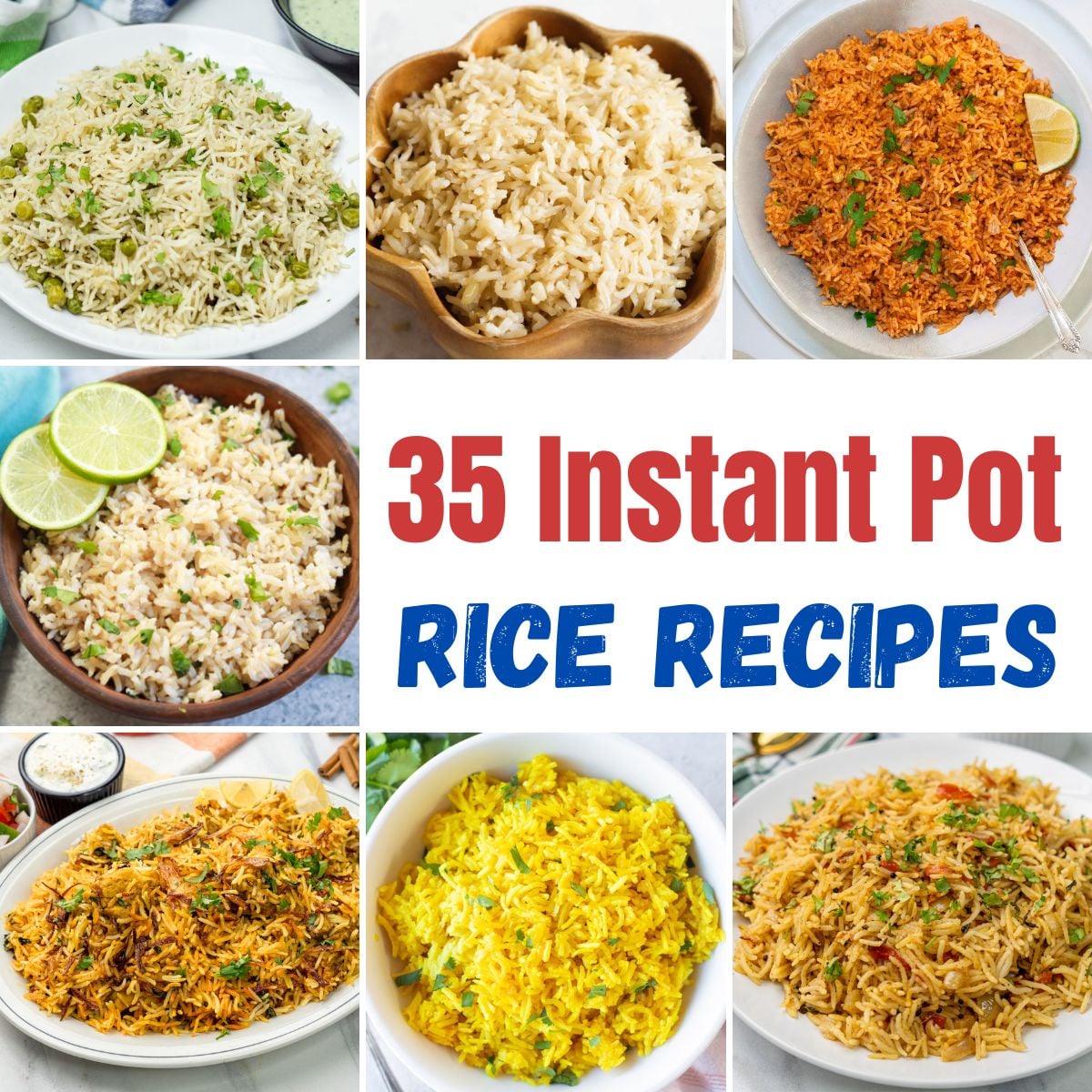 Instant Pot Rice Recipes Collage