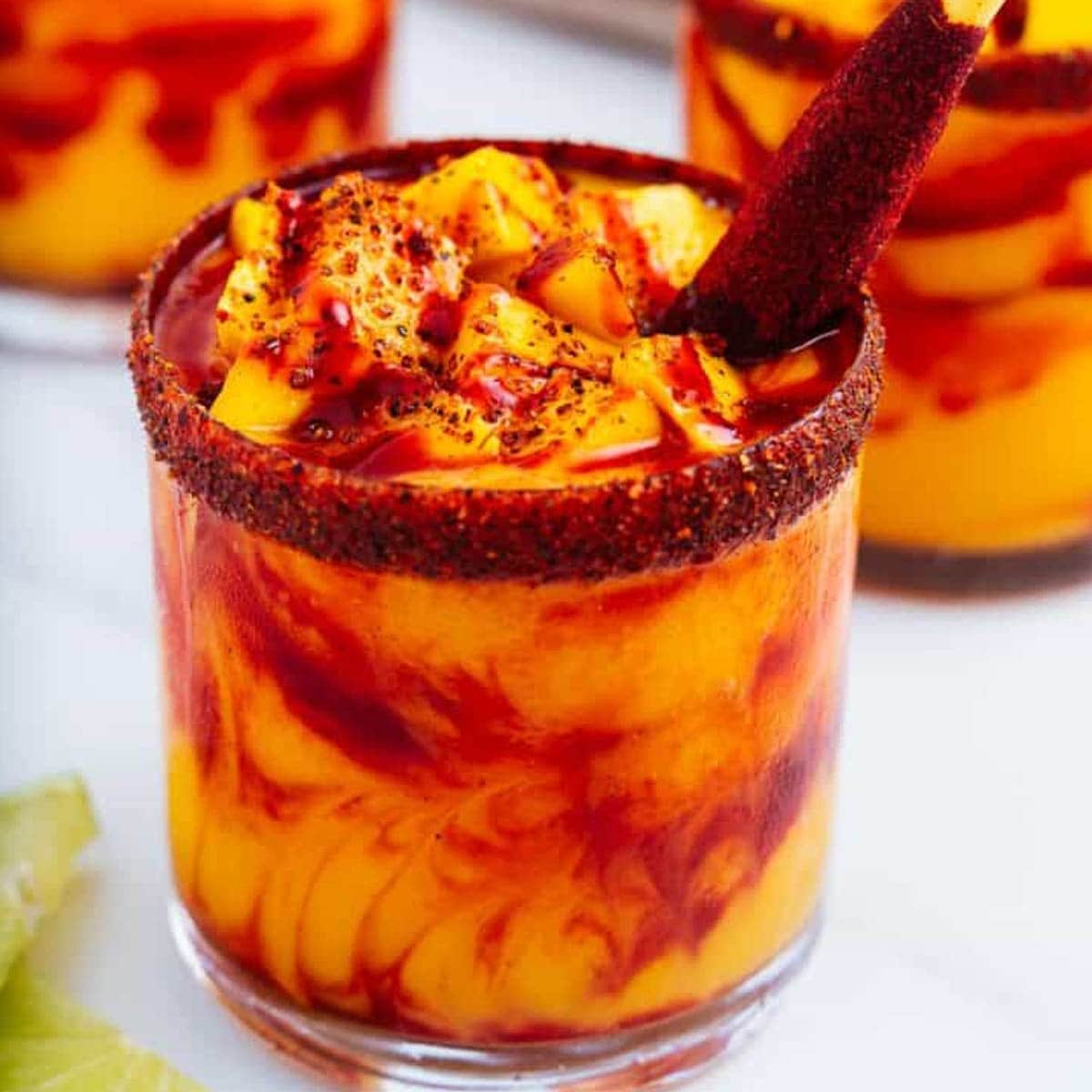 Mangonada in a glass.