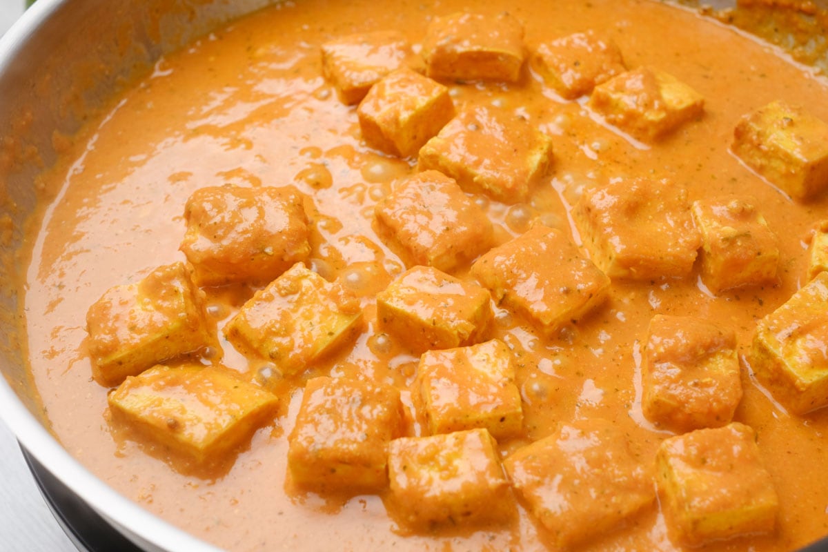 Tofu Tikka Masala Curry in a pan