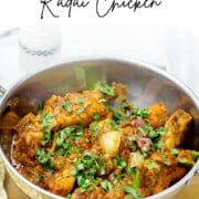 Kadai Chicken in a stainless pot