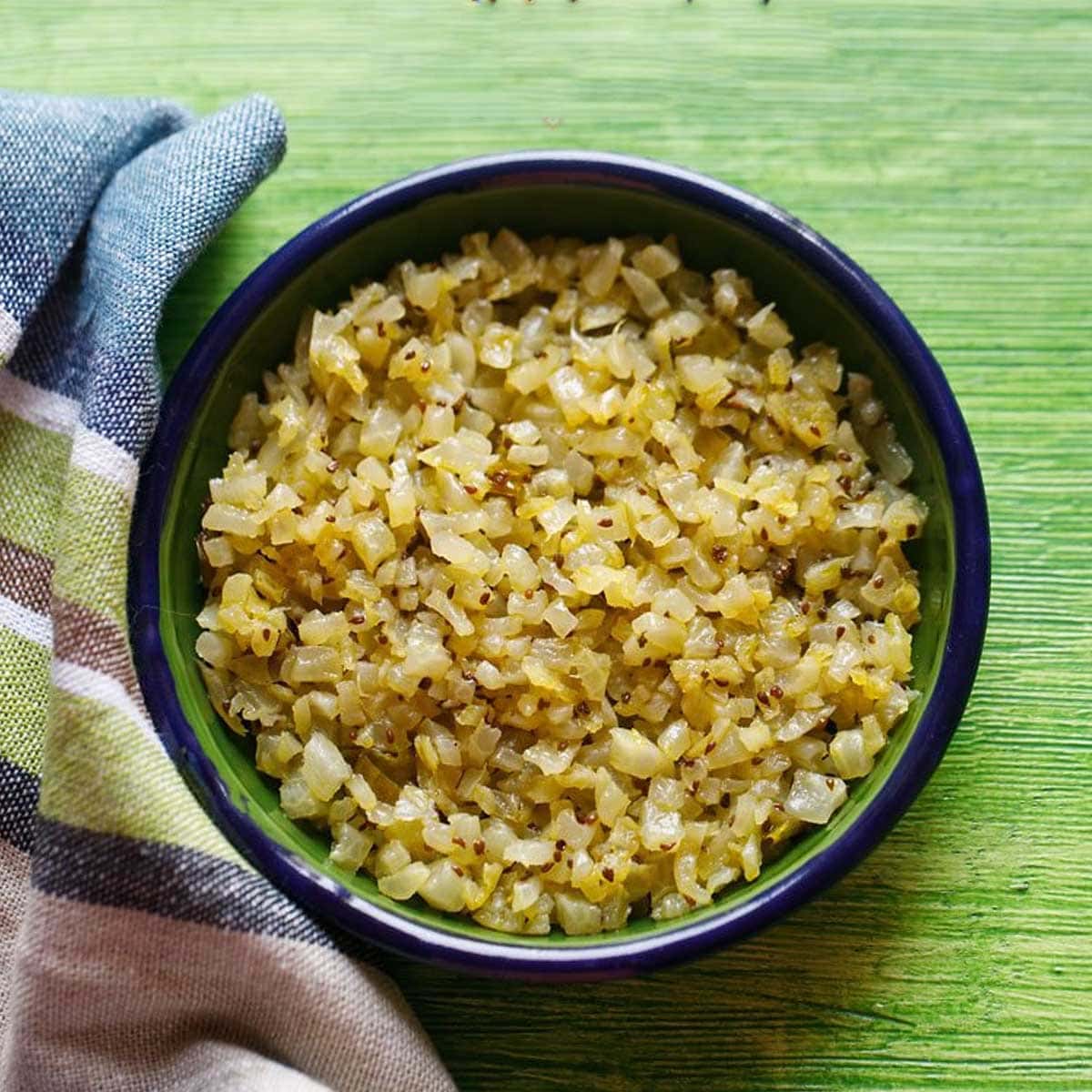 mooli sabji served in a bowl