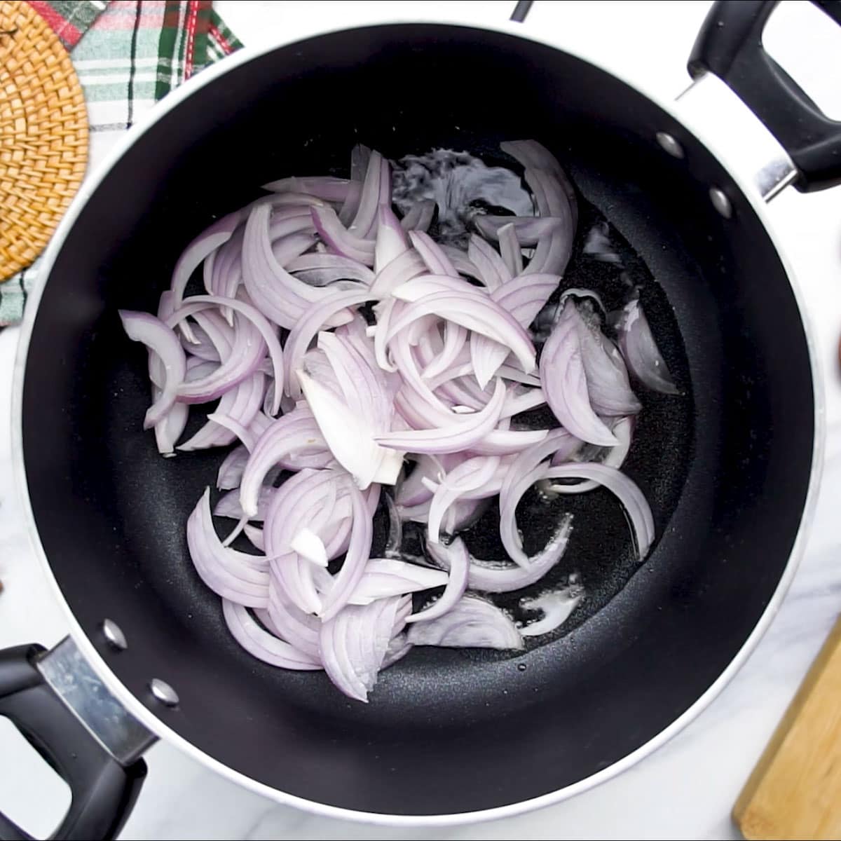 add sliced onion and saute