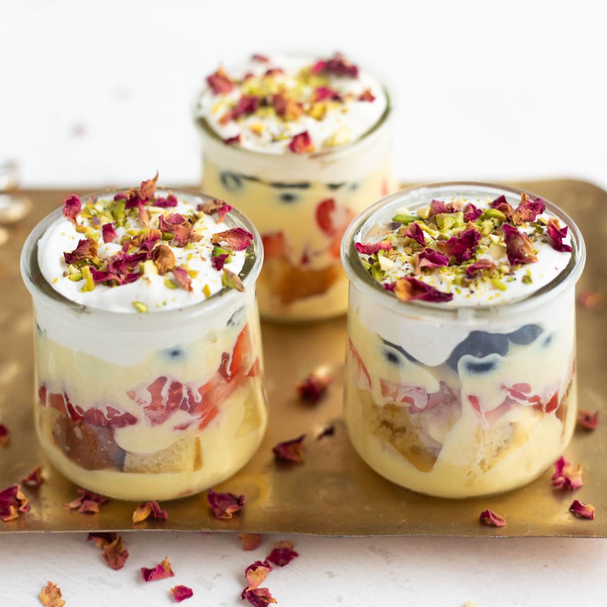 Mini Fruit Custard Trifle Cups for Indian festivals