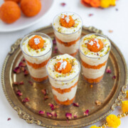 Ladoo cheesecake in four cups