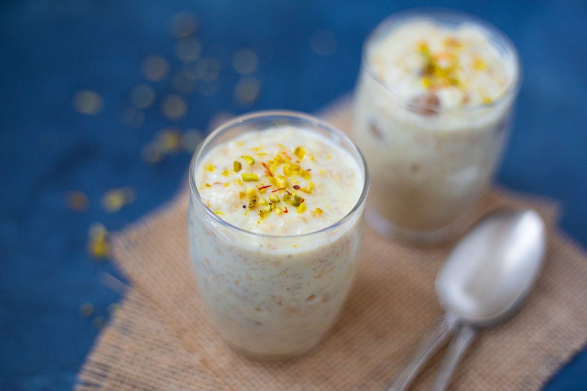 Sweet Indian Oats Kheer served in cups