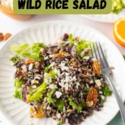 Wild Rice Salad with Feta on a plate