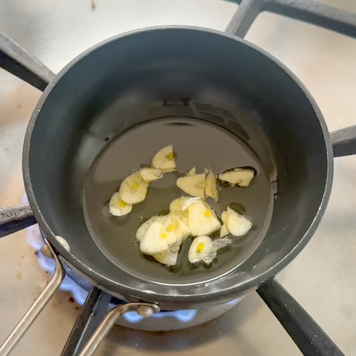 ghee and garlic for tempering