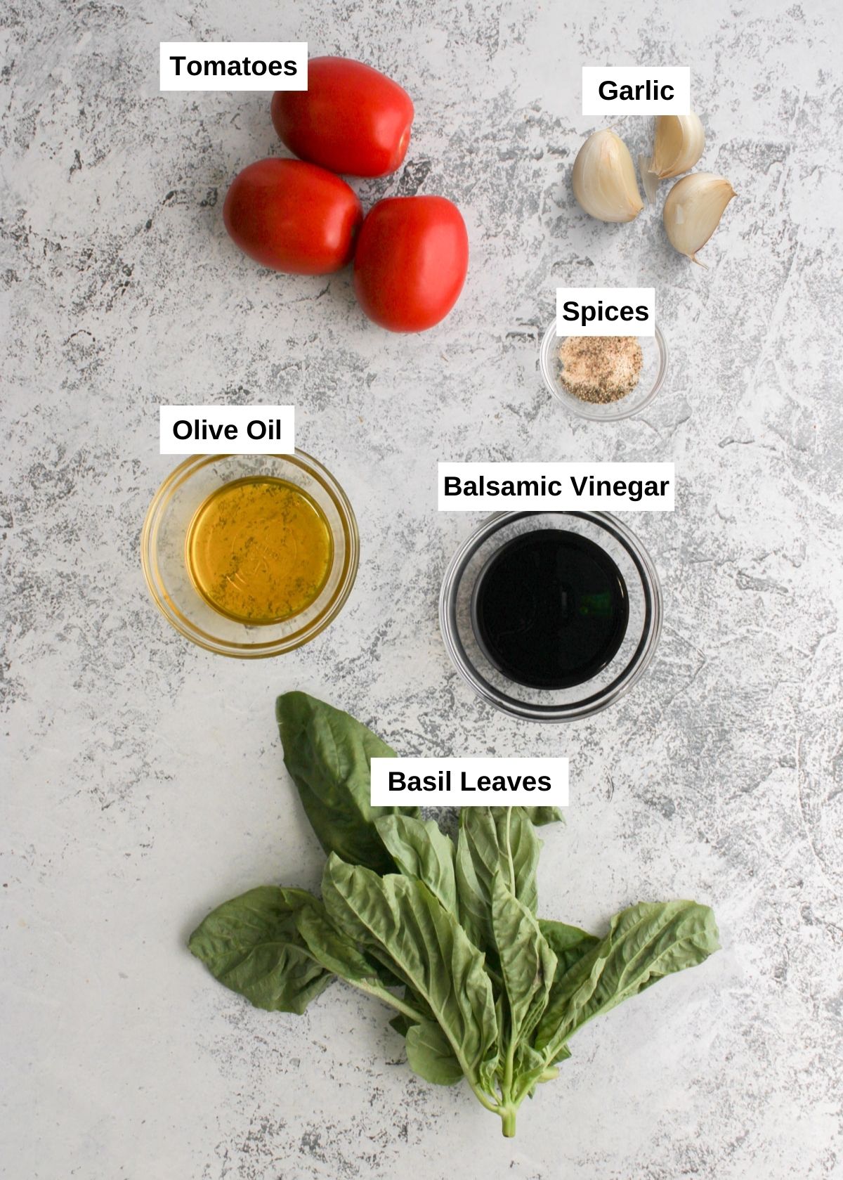 Ingredients for Bruschetta Dip 
