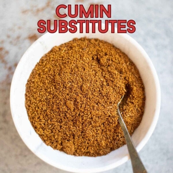 Cumin Substitutes text on a bowl of cumin powder