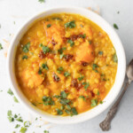 Pumpkin Dal garnished with cilantro
