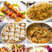 A collage with Ramadan recipes for Iftar