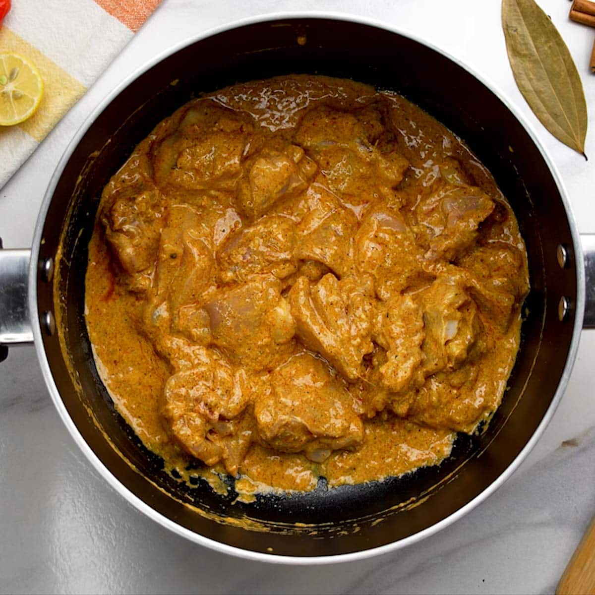 Marinated Chicken in a pot