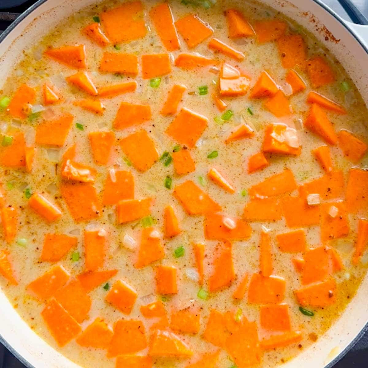 pumpkin rice ready to cook using a pan