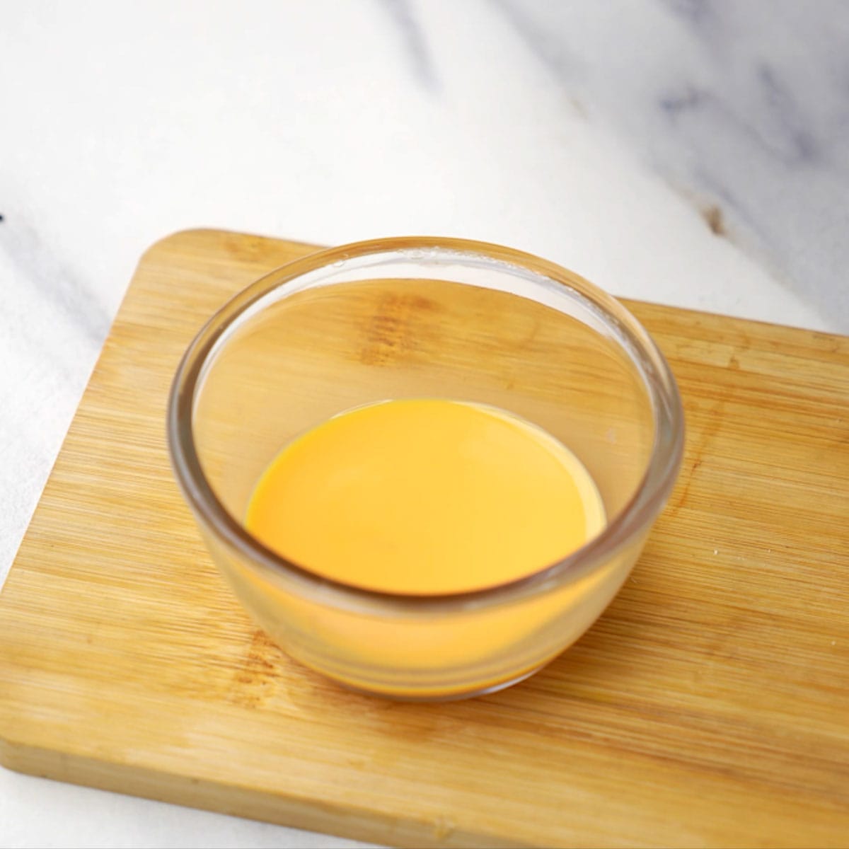 saffron milk in a small bowl