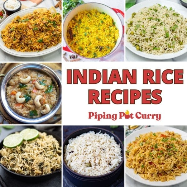 Indian variety rice recipes collage