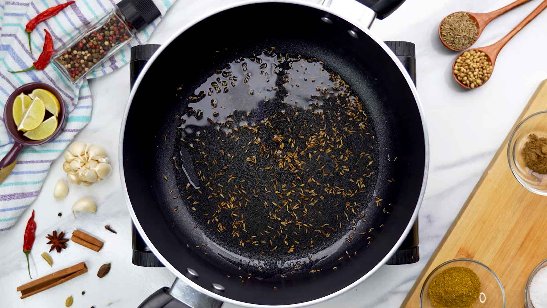 Add cumin seeds in hot oil
