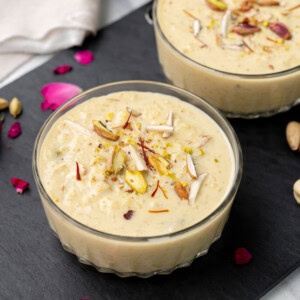 Rice kheer served in 2 bowls