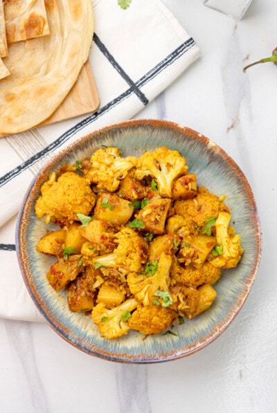 Aloo Gobi (Indian Potato and Cauliflower Stir Fry) - Piping Pot Curry