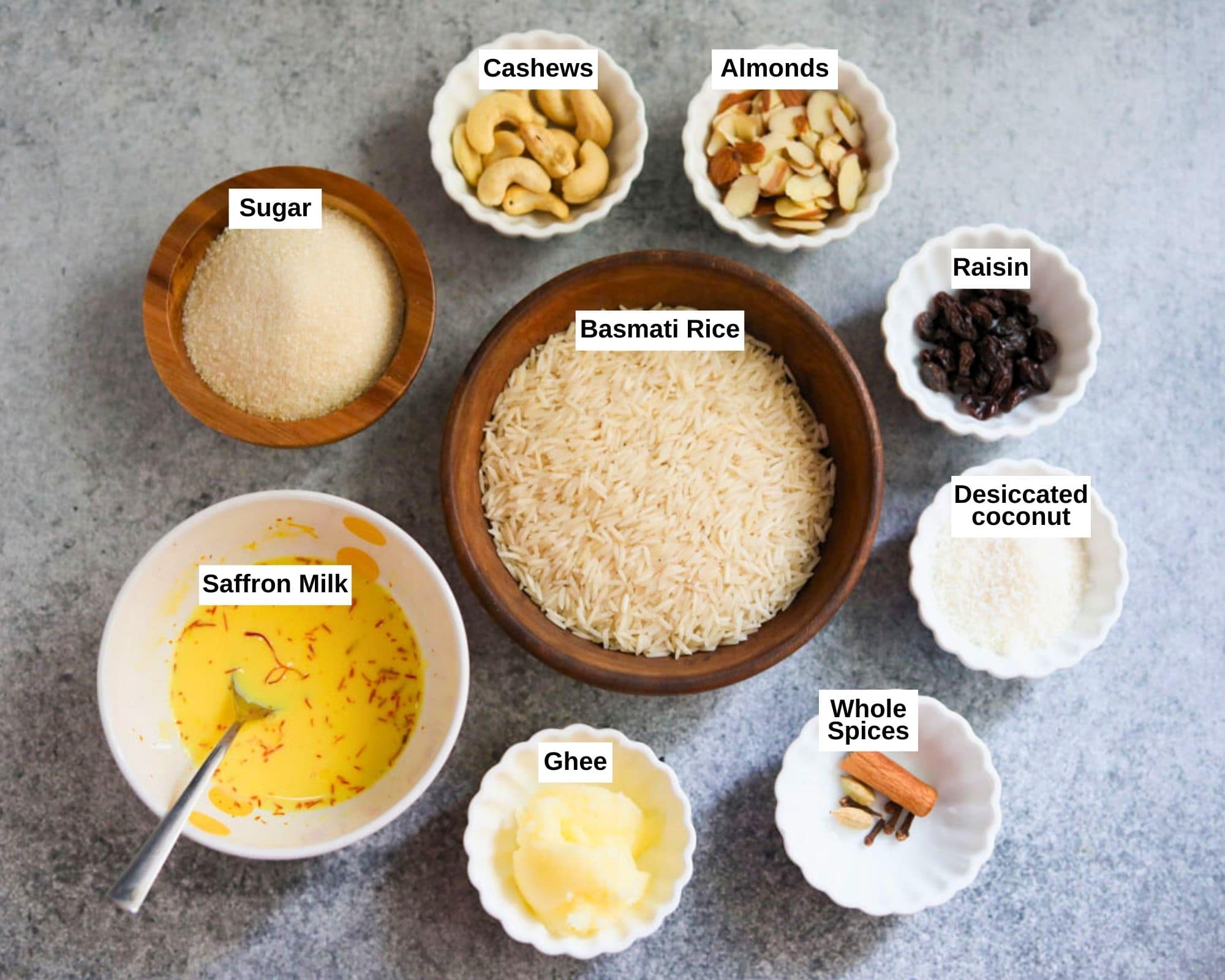 Zarda sweet rice ingredients