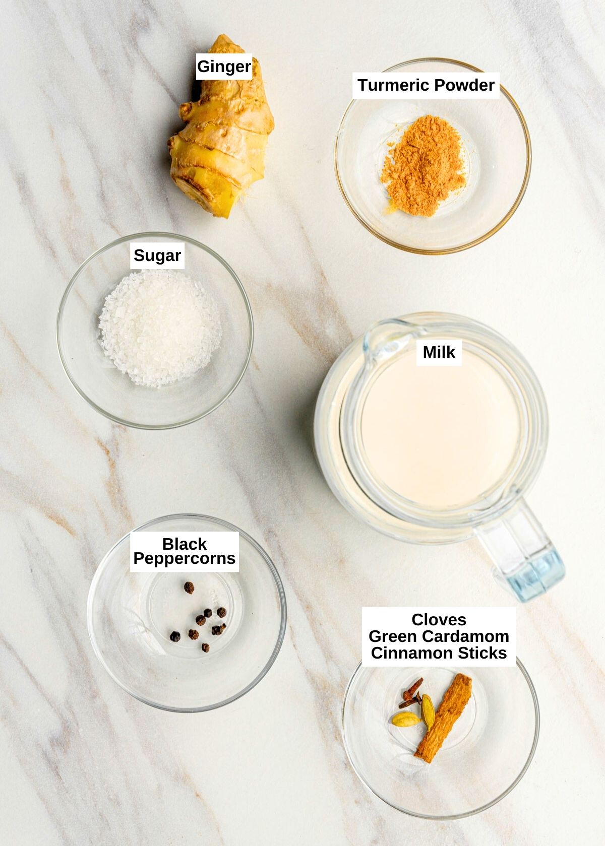 Ingredients for Haldi Doodh