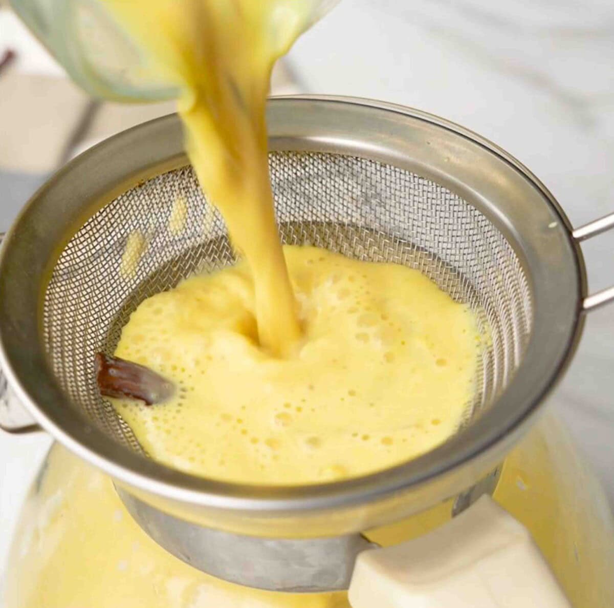 Strain and serve the turmeric milk