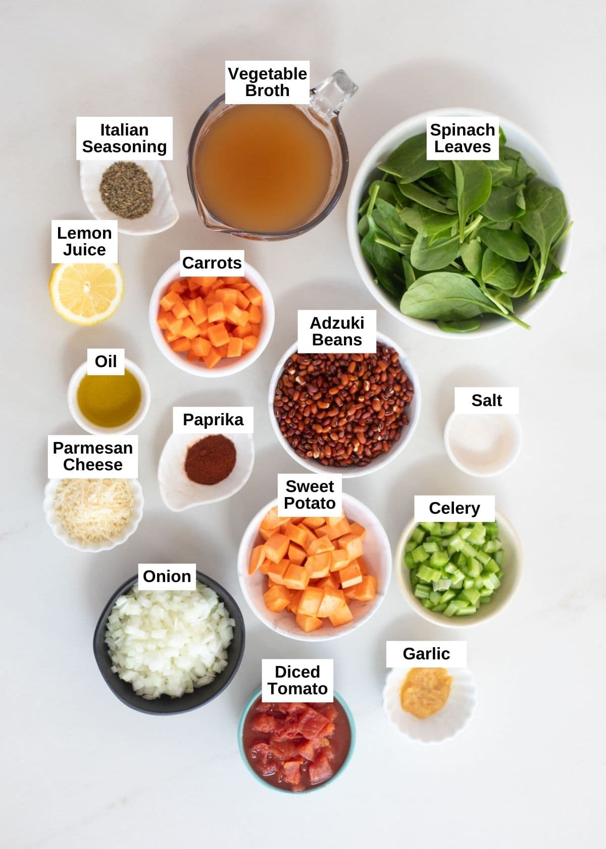 Adzuki bean soup ingredients